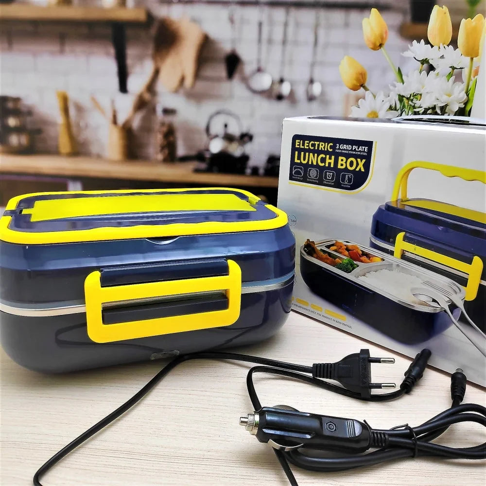 Portable Electric Heating Lunch box Food Heater warmer for Office Car School withStainless Steel Container 1.5L