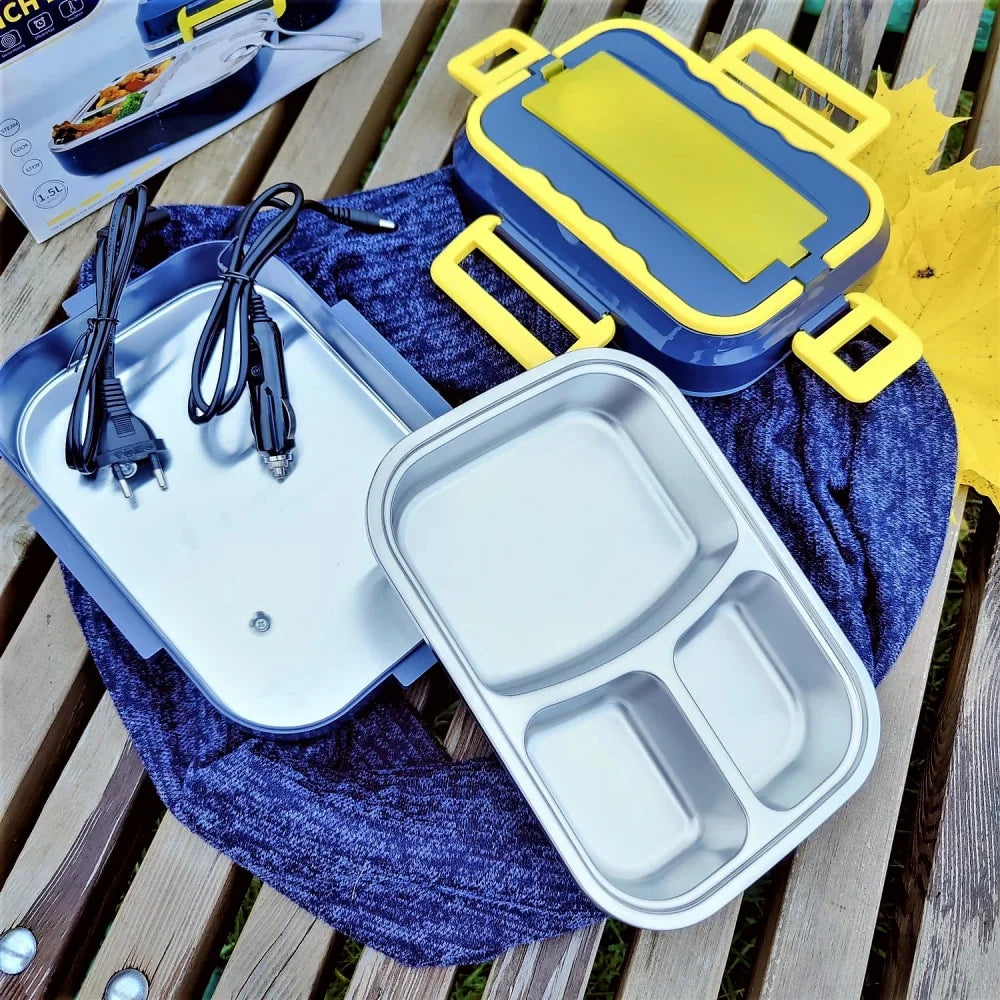 Portable Electric Heating Lunch box Food Heater warmer for Office Car School withStainless Steel Container 1.5L