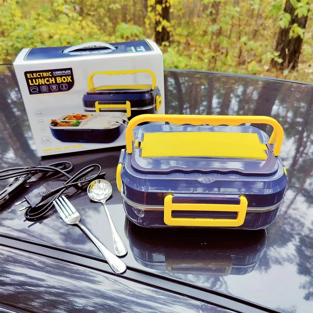 Portable Electric Heating Lunch box Food Heater warmer for Office Car School withStainless Steel Container 1.5L