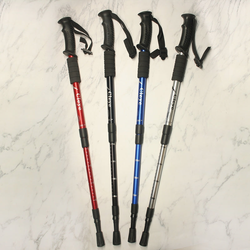 2Pcs/pair Outdoor Hiking Anti Shock Telescopic Walking Sticks