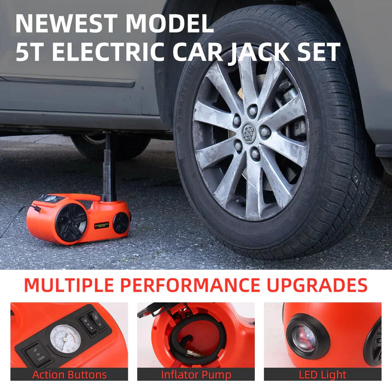 Imported 12V 3-in-1 Car Jack, Compressor & Electric Wrench Set