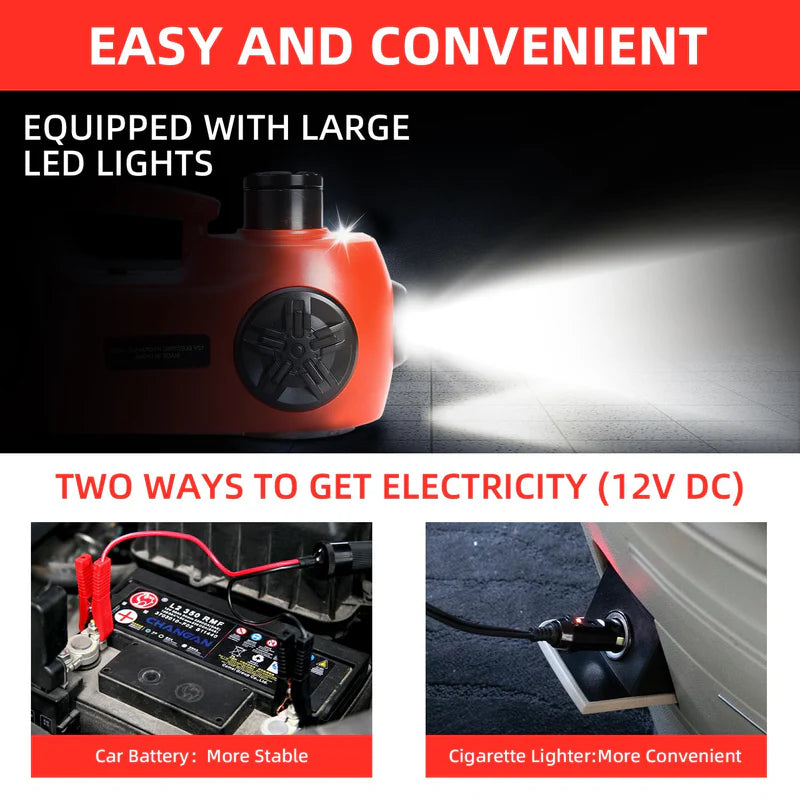 Imported 12V 3-in-1 Car Jack, Compressor & Electric Wrench Set